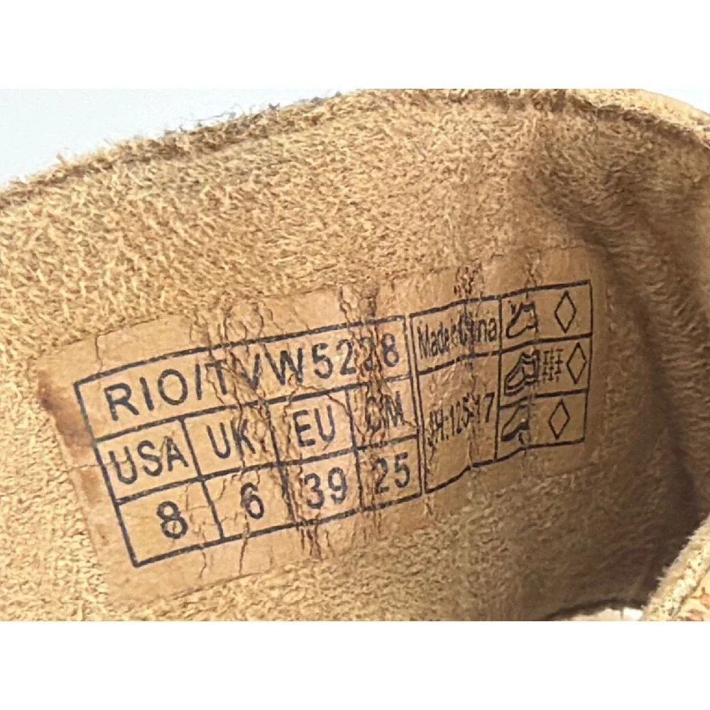Vionic Rio Platform Sandals Women 8 Tan Cork Gold Buckle Orthotic Comfort Boho